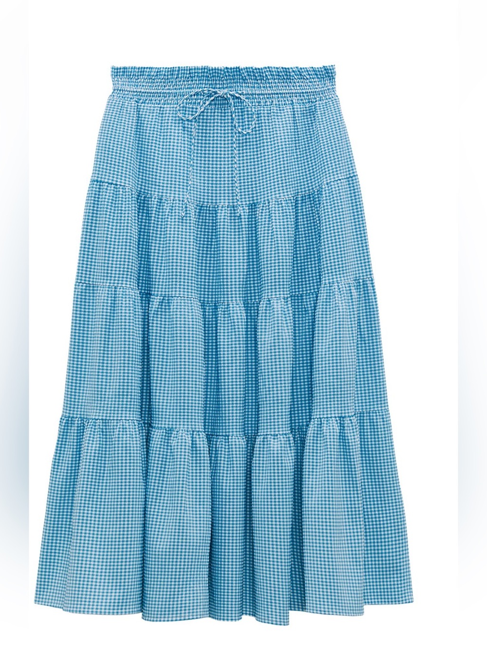 Zara  High waisted  midi skirt with adjustable elastic drawstring waistband